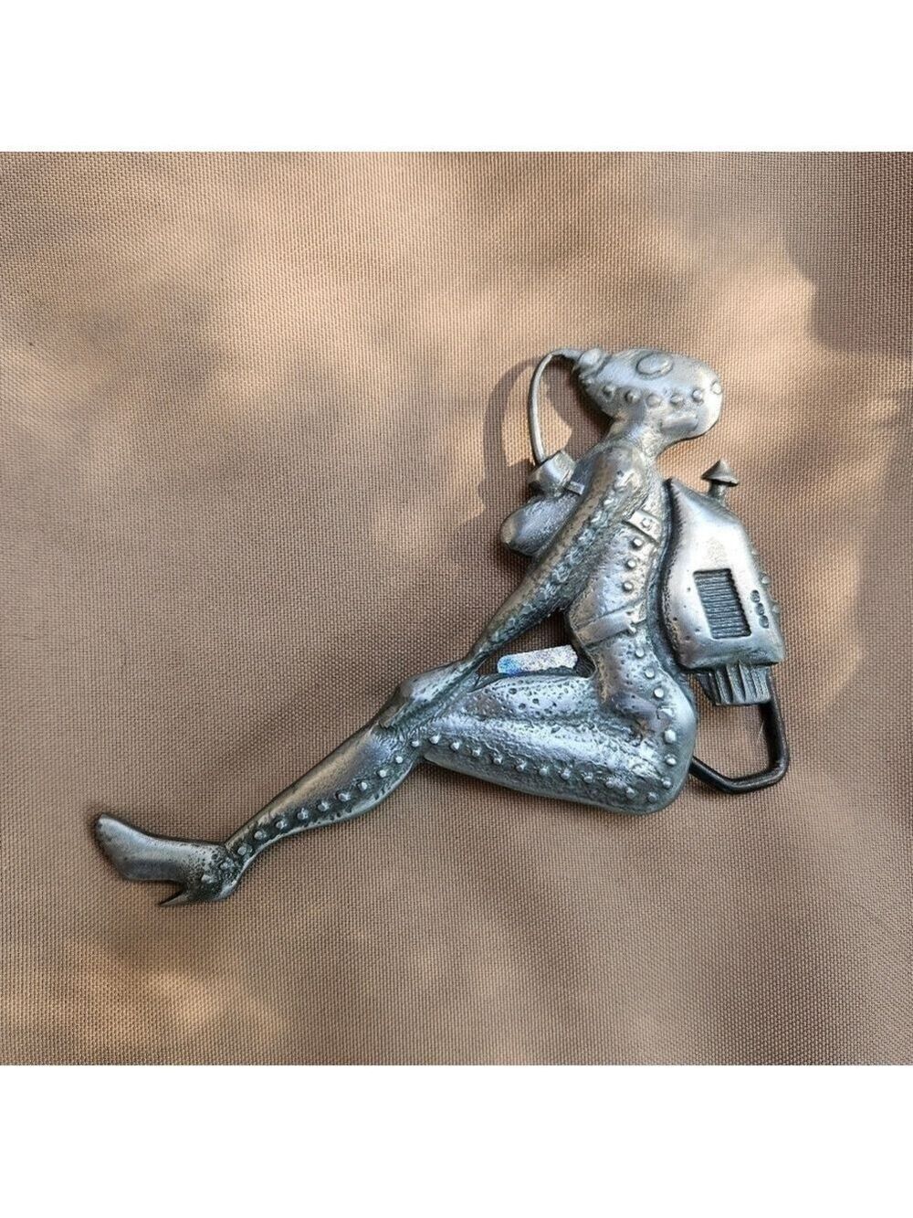 Vintage Mobtown Chicago Steampunk Girl Metal Belt Buckle